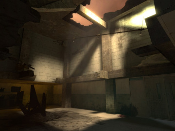 A collapsed room.